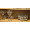 Image 1 : Kitchen Glassware - Set Of 8 Christmas Wine Goblets & 8 Small Glasses