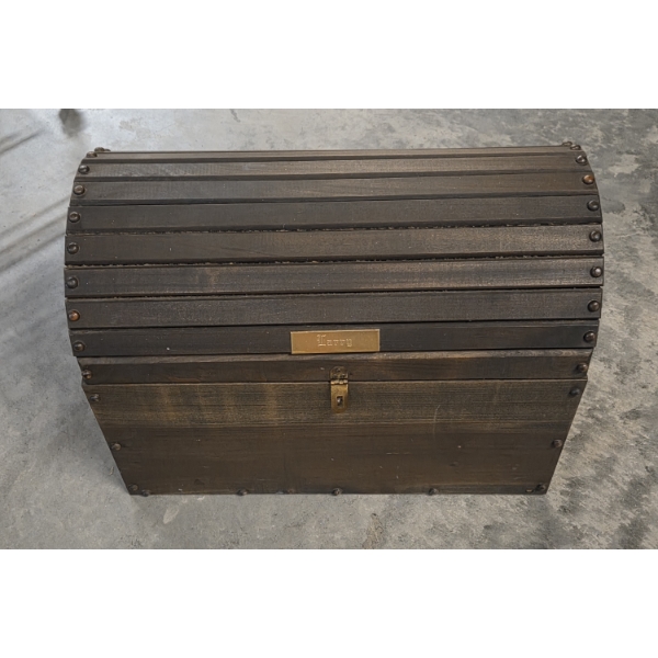 Beautiful Solid Wood 17'' x 23'' Hand Crafted Treasure Chest 
