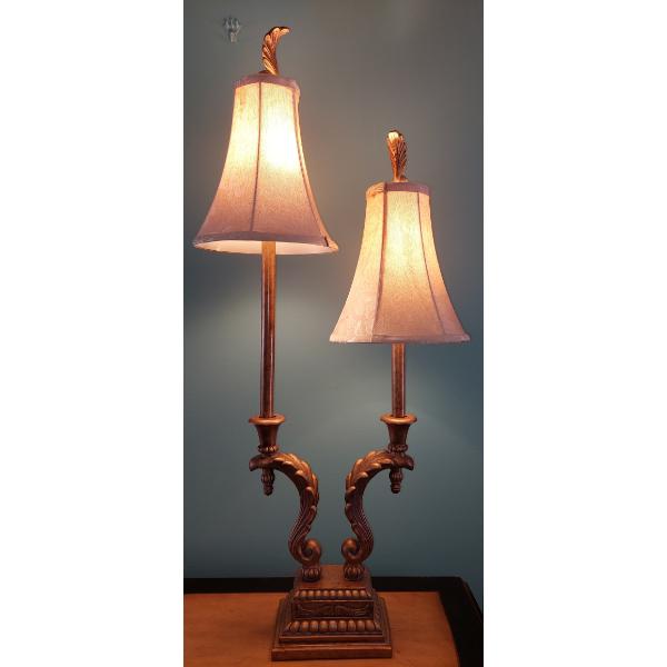 Excellent 39" Tall Twin Desk Lamp As Shown - Excellent Condition
