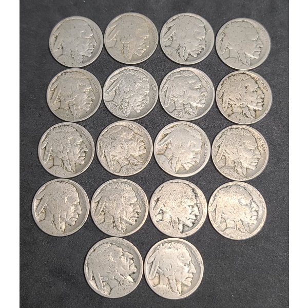 1930, 1936 And Other Unknown Years Buffalo Nickels - Face Value: $0.90