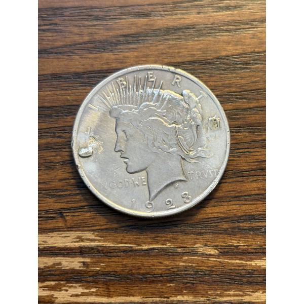 90% Silver - 1923- Silver Peace Dollar - FV $1.00