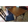 Image 3 : Set Of 4 Wood Upholstered Folding Chairs & Matching Folding Card Table - Like New