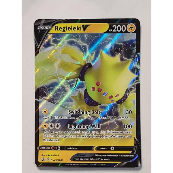 Regieleki V SWSH280 Holo Pokemon Black Star Promo Card From The Crown Zenith V Collection