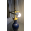 Image 9 : 29" H Hand Painted Chinese Powder Blue Gilt Vase Table Lamp  *Tested, Works*