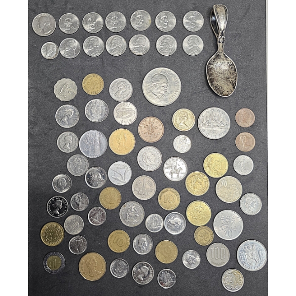 Large Lot of Assorted Foreign and US Coins
