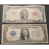 Image 1 : Series 1928A $1 Silver Certificate & Series 1953 $2 Red Seal Bank Note - Face Value: $ 3.00 