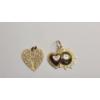 Image 1 : 14K Gold Heart-shaped Floral Openwork Pendant & 14K Gold Two-Tone Celestial Pendant - Weight: 2.1g