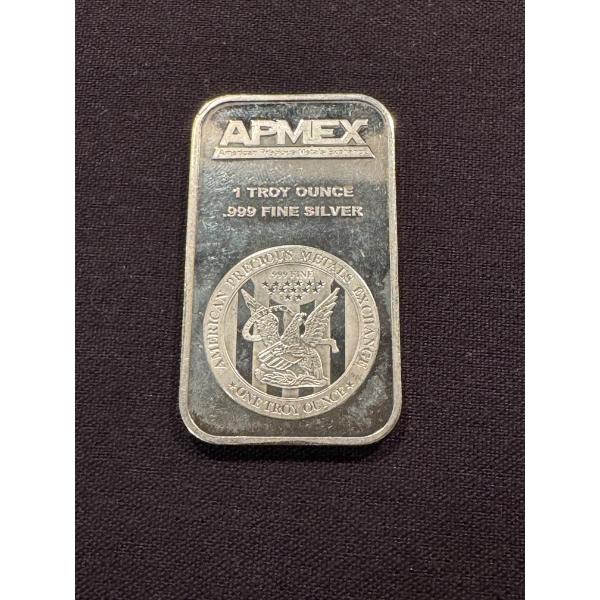 APMEX One Troy Ounce .999 Fine Pure Silver Bar - Mint Condition
