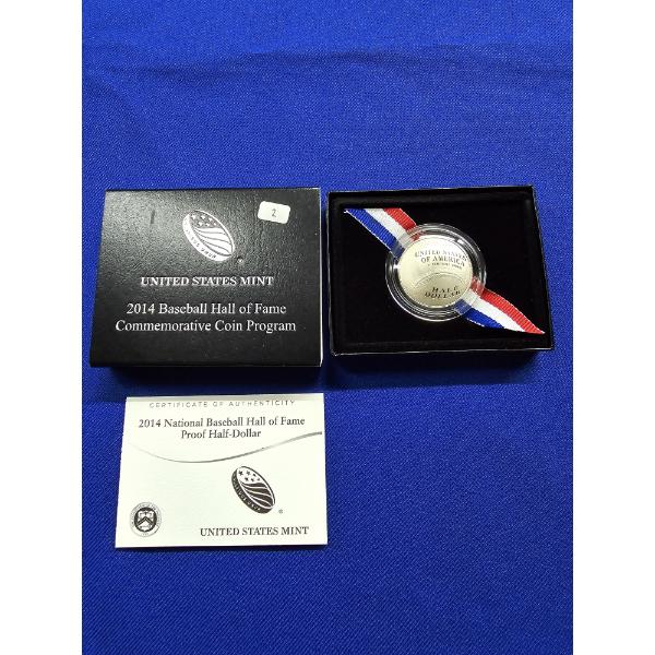 2014- S National Baseball Hall of Fame Commemorative Proof Silver Half Dollar - US Mint