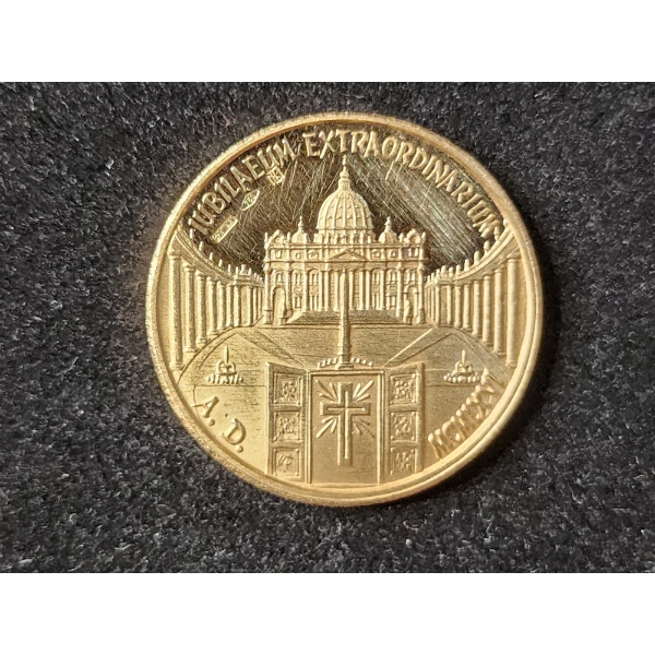 Rare Italian Papal Jubilaeum Extraordinarium 18K Gold Coin Weighing 7 Grams - Marked 750 