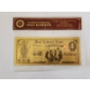 Image 1 : 24K Gold Plated 1872 National Currency $1 U.S. First National Bank Lebanon Banknote 