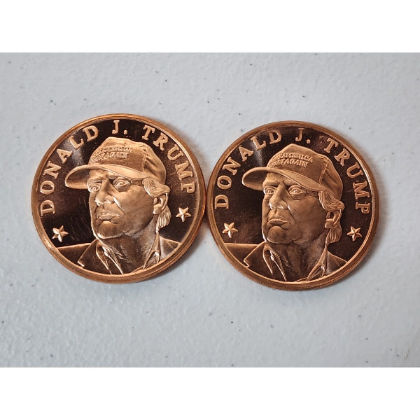x2 Donald J. Trump 1 AVDP oz .999 Fine Copper Rounds