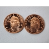 Image 1 : x2 Donald J. Trump 1 AVDP oz .999 Fine Copper Rounds