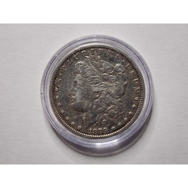 1879 United States 90% Silver Morgan Dollar In Protective Capsule ~ Minted in Philadelphia