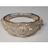 Image 2 : Vintage 2.5" Higher Percentage Silver Filigree Cannetille Hinged Bangle Bracelet - Weight: 29.4g