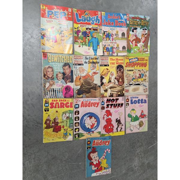 Thirteen Vintage Comics Including Harvey, Archie Series And More