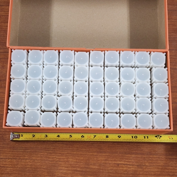 Very Nice 50 Count Empty Quarter Coins Tubes in Storage Box ~ HOLDS 50 TUBES!