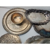 Image 5 : Nice Assortment of Silverplated Serving Trays and Baskets TW: 11.8lbs