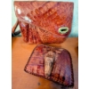 Image 1 : One Of A Kind Croc Purse And Wallet & Vintage Boar Bristle Brushes