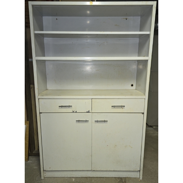 Metal Bookcase with 2 Drawers and a Bottom Cabinet - 42"x15"x66"