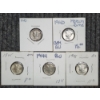 Image 1 : Five Assorted 90% Silver United States Mercury Dimes ~ $0.50 Face Value ~ ALL IN GREAT CONDITION!