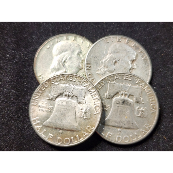 $2.00 Face Value in 90% Silver Franklin Half Dollars - In Great Shape!
