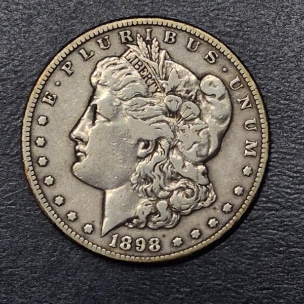 1898 S Morgan 90% Silver Dollar Mid Circulated Grade - See Pics