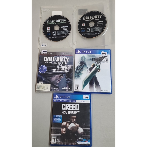 (5) Assorted PlayStation 3/4 Games - Call Of Duty, Final Fantasy 7, Creed Rise To Glory