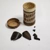 Image 2 : RARE ANTIQUE!!! 1904 Edison Gold Moulded Record Canister w/Pieces Of Phonograph Cylinder Recording