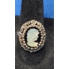 Image 3 : Beautiful Sterling Silver Cameo Jewelry Set Including Earrings, Necklace & Ring - TW: 20.2g