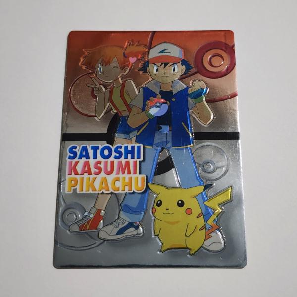 1999 Japanese Meiji Promo Ash, Misty & Pikachu Pokemon Trading Card ~ RARE Promotional Trading Card 