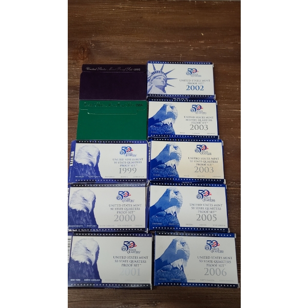 (10) 1992-2006 United States Mint Proof Coin Sets