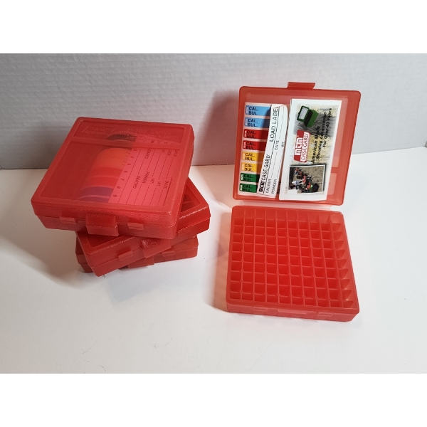 x3 Red 5x5" P-100 Ammunition Storage Flip Top Cases