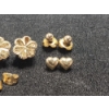 Image 3 : Three Pairs of 14K Gold Stud Earrings & Extra 14K Gold Backs - Total Weight: 2.7g
