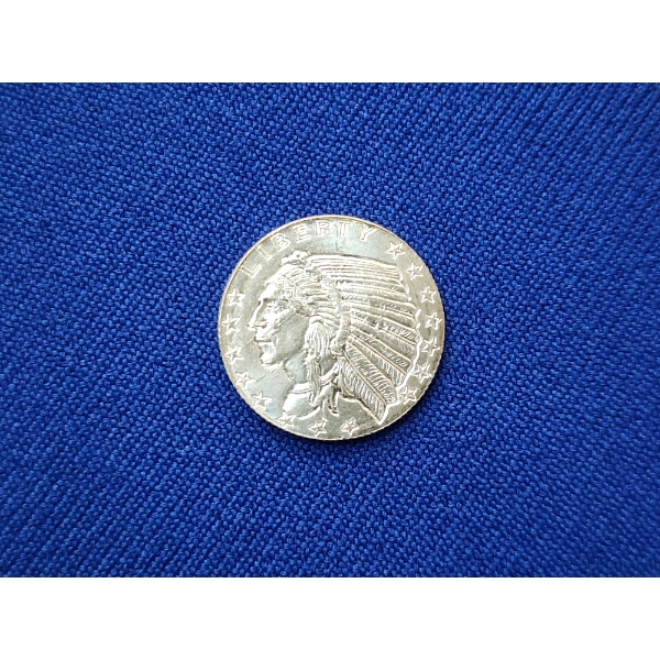 1/10th Troy Ounce .999 Fine Silver - Golden State Mint Incuse Indian Silver Round