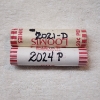 Image 1 : $1.00 Face Value in Rolled United States Pennies ~ Labeled 2021-D & 2024-P ~ APPEAR IN AU CONDITION!