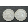 Image 2 : United States 1953-S & 1954 90% Silver Franklin Half Dollars - Face Value: $1.00