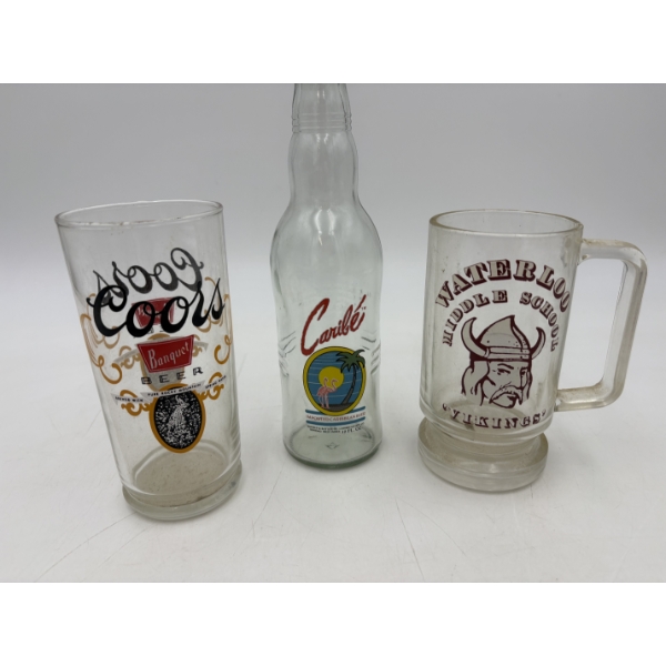 Miscellaneous Glass Cups & Mugs - Coors Banquet Beer Glass - Carile Caribbean Beer Glass 12 Fl Oz - 