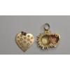 Image 3 : 14K Gold Heart-shaped Floral Openwork Pendant & 14K Gold Two-Tone Celestial Pendant - Weight: 2.1g