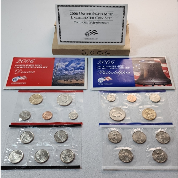 2006 P&D U.S. Mint Uncirculated 20-Coin Set in Original Packaging with CoA