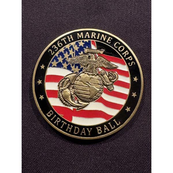 Large 236th Marine Corps Birthday Ball Challenge Coin - Mint Condition