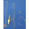 Image 1 : Assorted GOLD COLORED Costume Necklaces, Sarah Coventry Quartz Watch, Bracelet & Ring