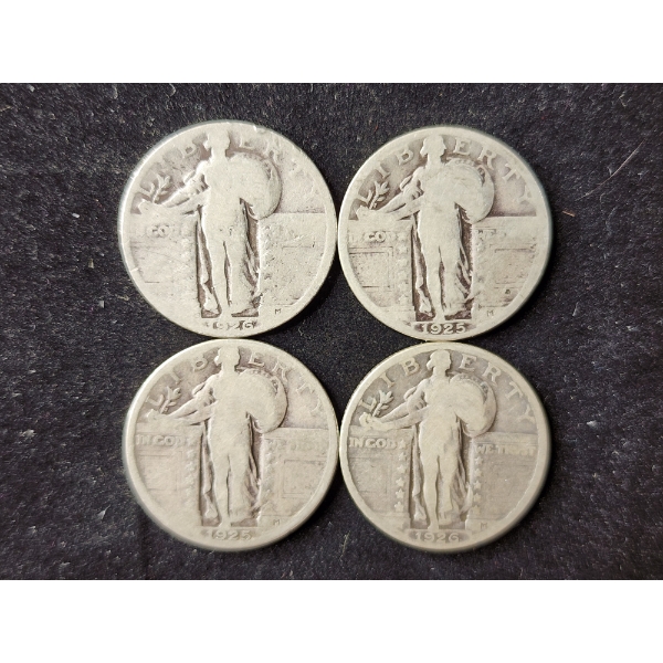 Four 90% Silver Standing Liberty Quarters - $1 Face Value