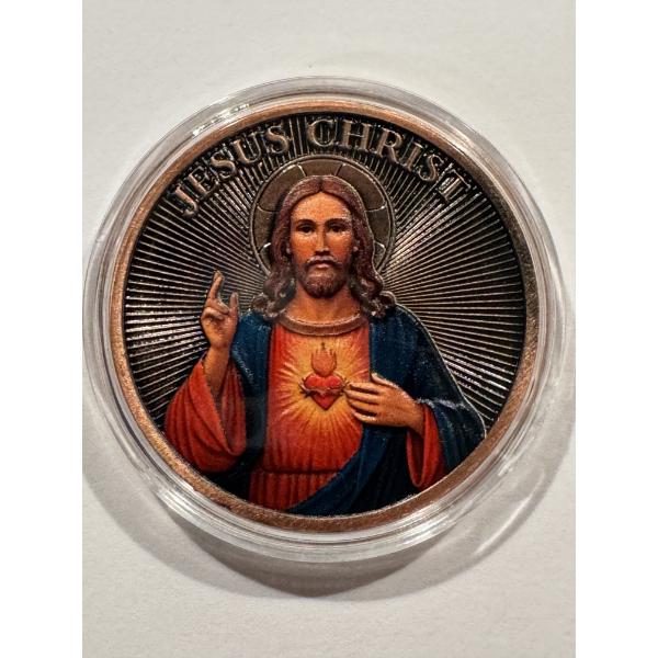 Jesus Christ Son of God Challenge Coin - Jesus Saves - Beautiful Coin In Protective Holder - Mint