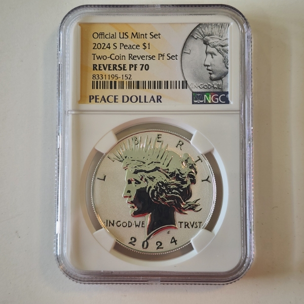 Official US Mint Set 2024-S Silver Peace Dollar NGC REVERSE PF 70