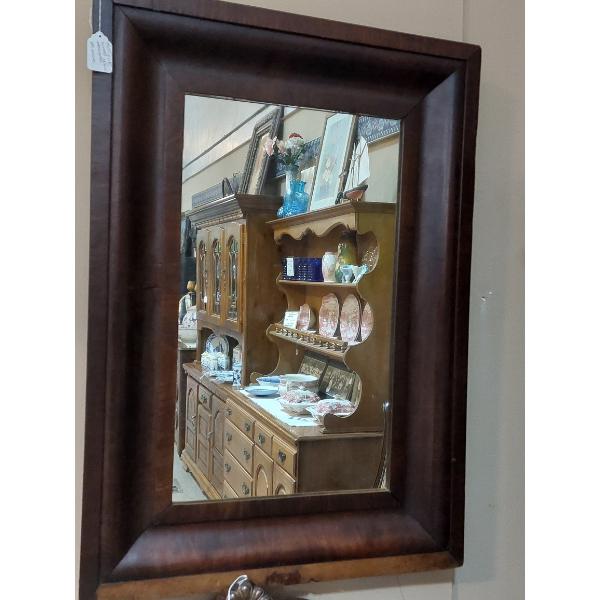 Antique Framed Beveled Glass Mirror - 31 x 22 Overall - See Pics Nice Condition