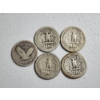 Image 5 : Lot of 5 Assorted U.S. 90% Silver Quarters: Standing Liberty & Washington FV: $1.25