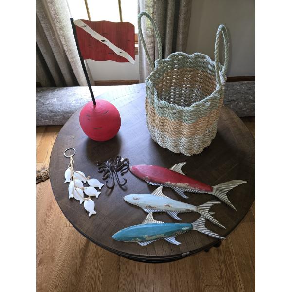 Seaside Home Decor incl 19" Buoy, Octopus Coat Hook and More