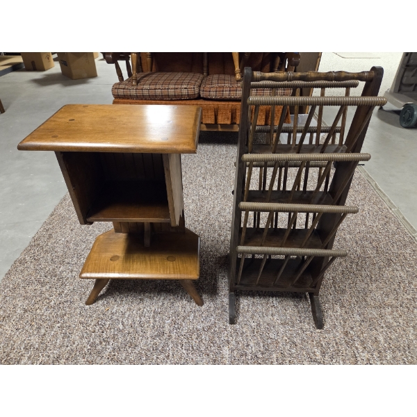 *Pick Up At Mantua Home-No Shipping Available* Excellent Collection Vintage Wood Magazine Stand & Si