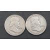 Image 1 : United States 1953-D & 1954-D 90% Silver Franklin Half Dollars - Face Value: $1.00